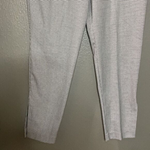 Worthington Houndstooth Pants grey black White Side Slit Hems - Picture 3 of 11